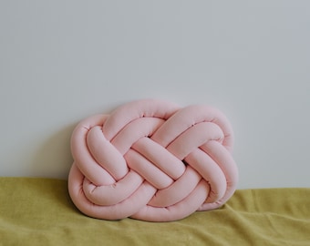 Dekoratives rosa Knotenkissen Knotenkissen modernes Kissen Kusskissen modisches handgemachtes Kissen Kinderzimmerdeko