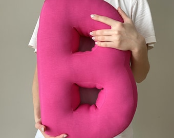 Personalized Letter pillow Room decor soft pillow Fabric letters Initial pillow