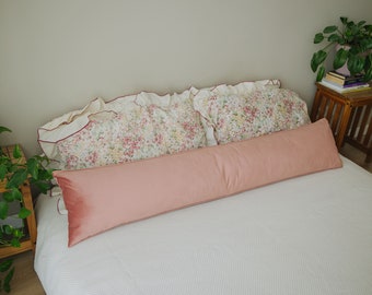 Dusty rose Long lumbar pillow Custom sizes  Luxury velvet Lumbar pillow cover with insert Bedroom decor