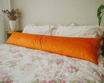 Long lumbar pillow Custom sizes  Luxury velvet Lumbar pillow cover with insert Bedroom decor