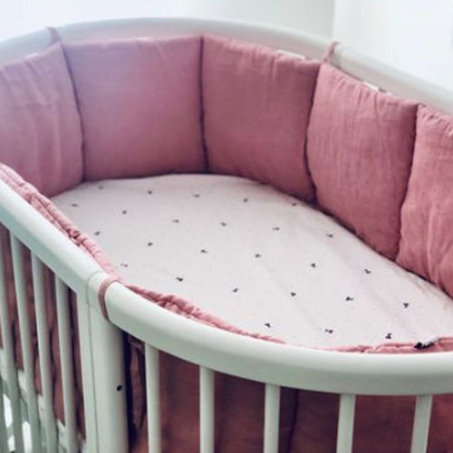 Crib Bumper Pads Baby Cot Bumper Organic Safe Bumper Linen Etsy