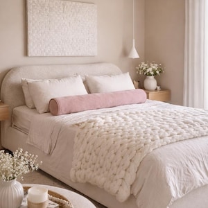 Benutzerdefinierte Samt Nackenrolle mit Piping Queen Luxus Bettwäsche Dekor Lendenkissen