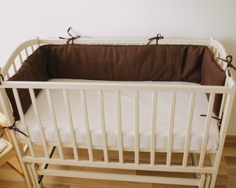 Linen Crib Bumper Pads Organic Fabric Cot Safe Bumper Linen Etsy