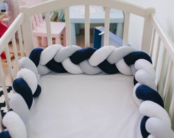 knitted cot bumper