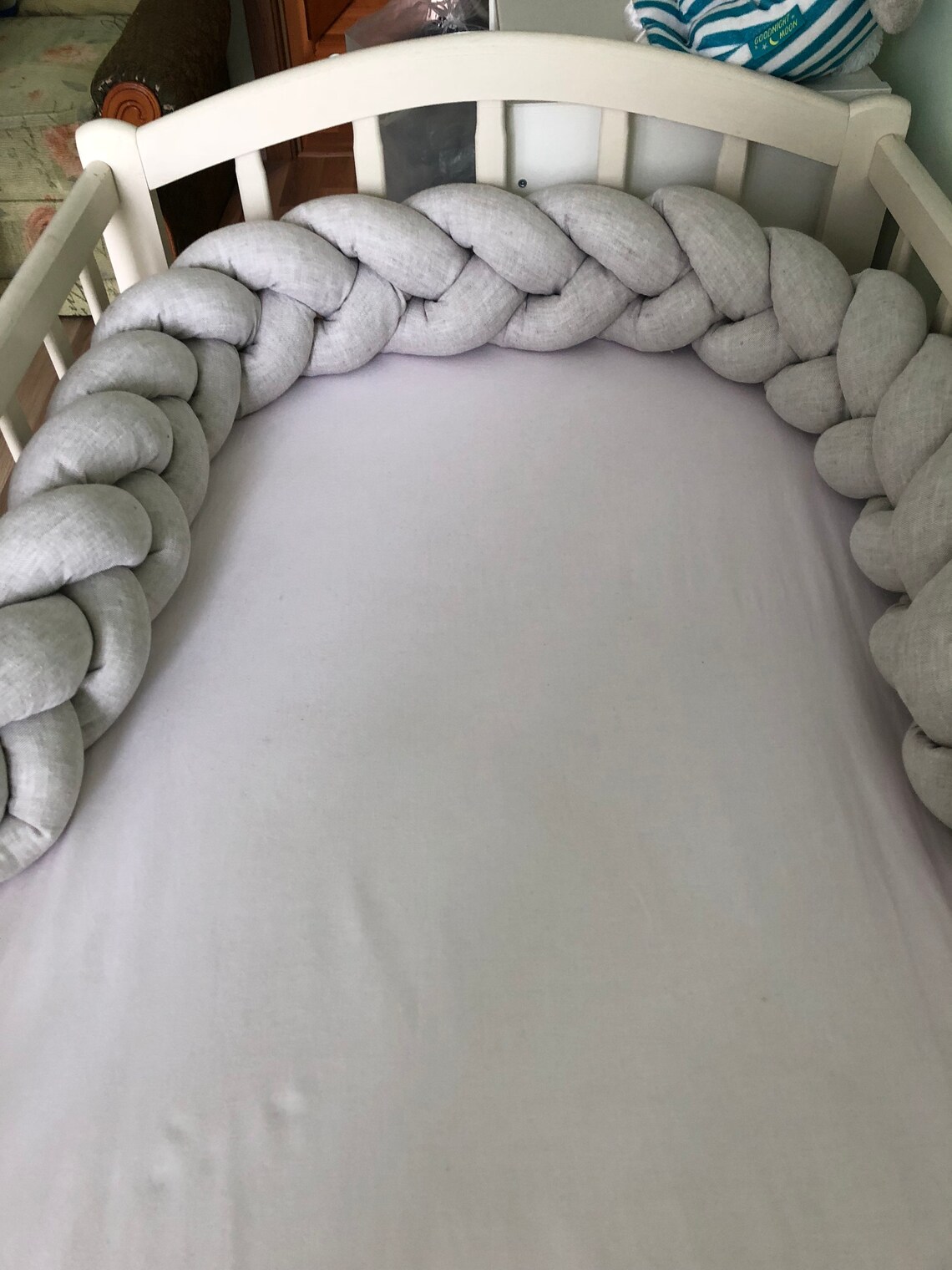 LINEN Cot Bumper Knot Pillow Crib Bumper Pad Cot Sheet Crib Etsy