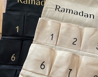 Ramadan calendar Countdown Calendar Days to Eid countdown fabric Ramadan decor ramadan Gifts Planner Decorations