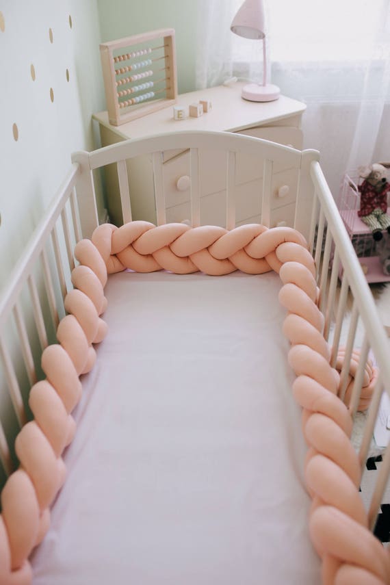 Braided Crib Bumper braided cot bumper Knot Pillow Bolster Etsy