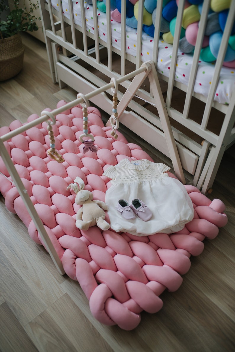 Baby play mat girl Nursery rug Mustard activity mat for baby Etsy