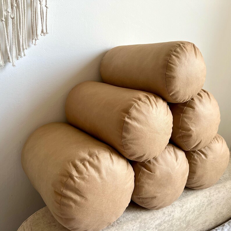 bolster insert Custom size Decorative pillow insert 7" Cushion insert Body pillow Round pillow polyfilling Oeko tex filling cylinder pillow Set of 2