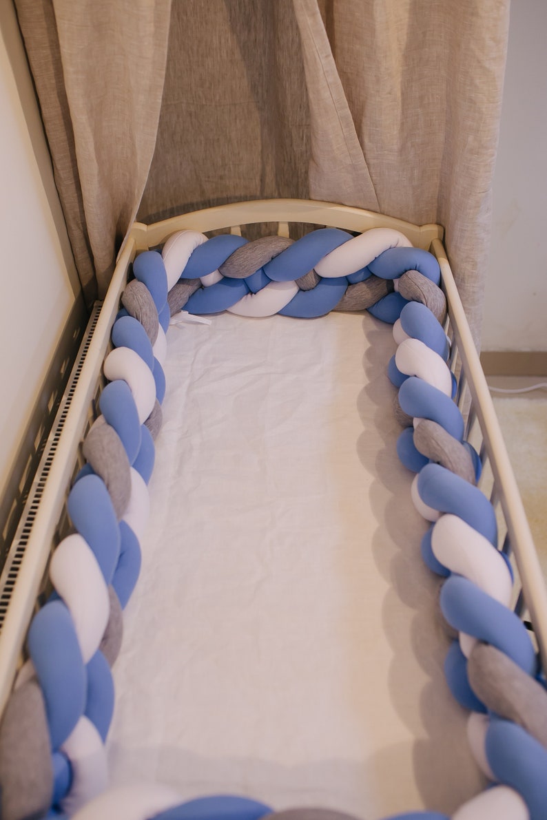 DOUBLE Braided Beige Crib Bumper Knot Cushion Knot Pillow Etsy