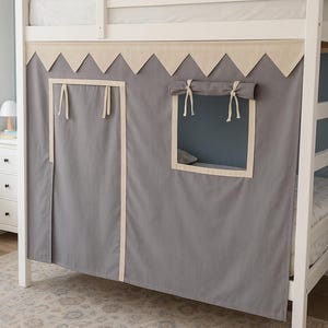 Cortina para litera Ikea Kura transpirable, cortina para cama alta doble, cortina de privacidad para cama alta baja, juego de cortinas Playhouse para niñas