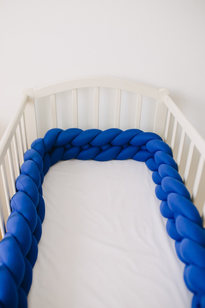 grey braided crib bumper
