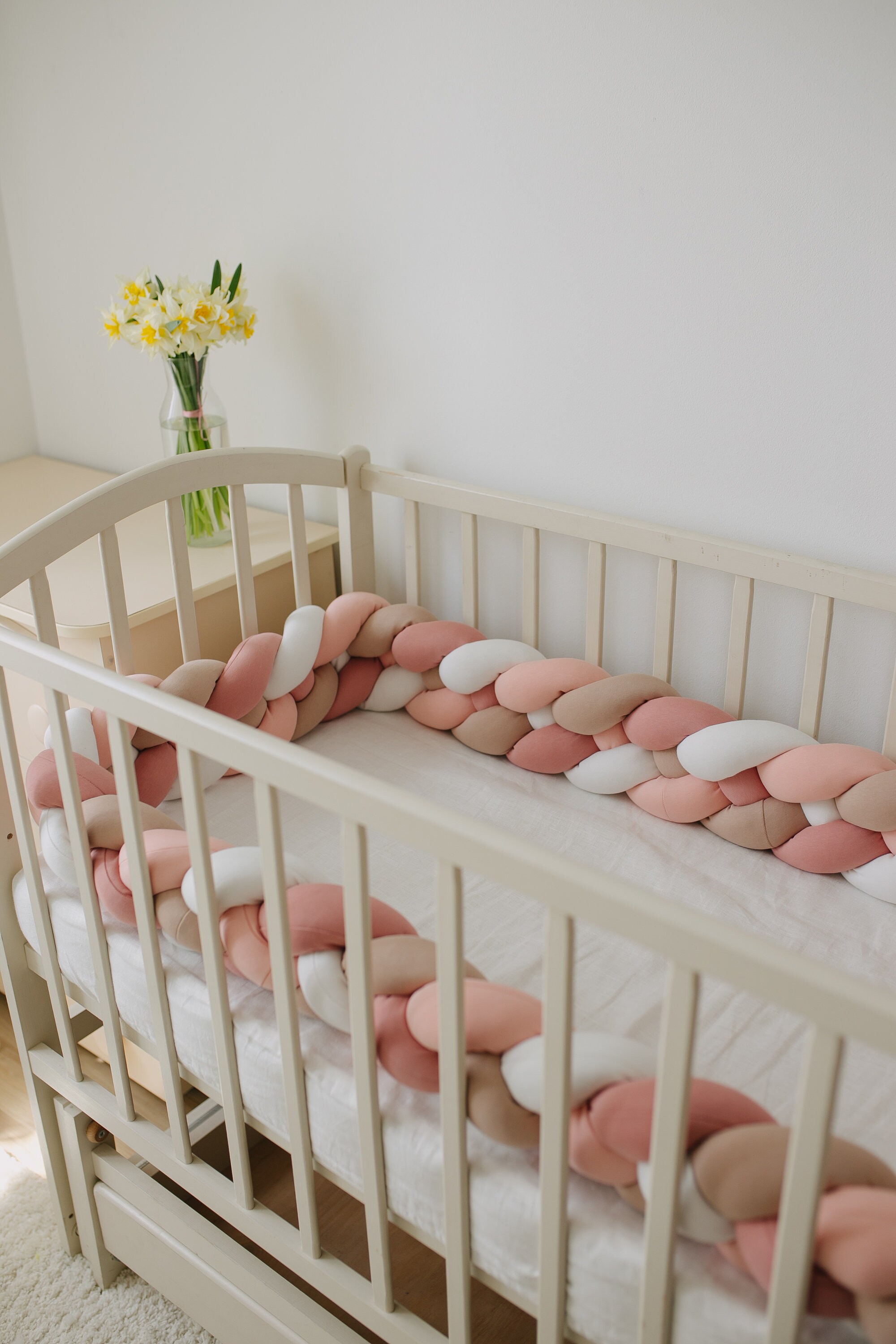 DOUBLE Braided Crib Bumper braid cot bumper Etsy