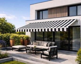 Tela de repuesto para toldo a medida para cubierta de patio, parasol, terraza, balcón, protección UV, tela acrílica.