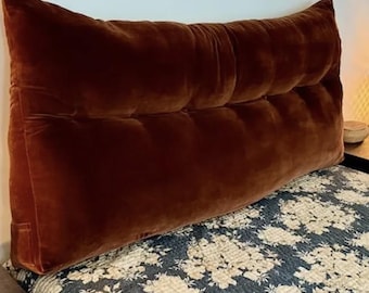 Headboard pillow king for bed Luxury velvet Tufted Backrest bedroom decor Gift Housewarming guest room decor Twin dorm decor cushions