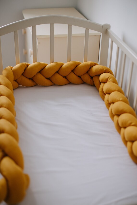 Moutarde Tresse Berceau Pare Chocs Lit Bebe Pare Chocs Etsy