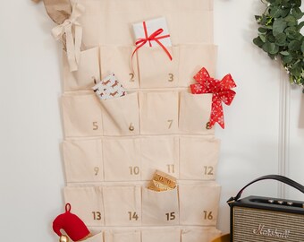 Canvas advent calendar for kids with activity cards Christmas gift