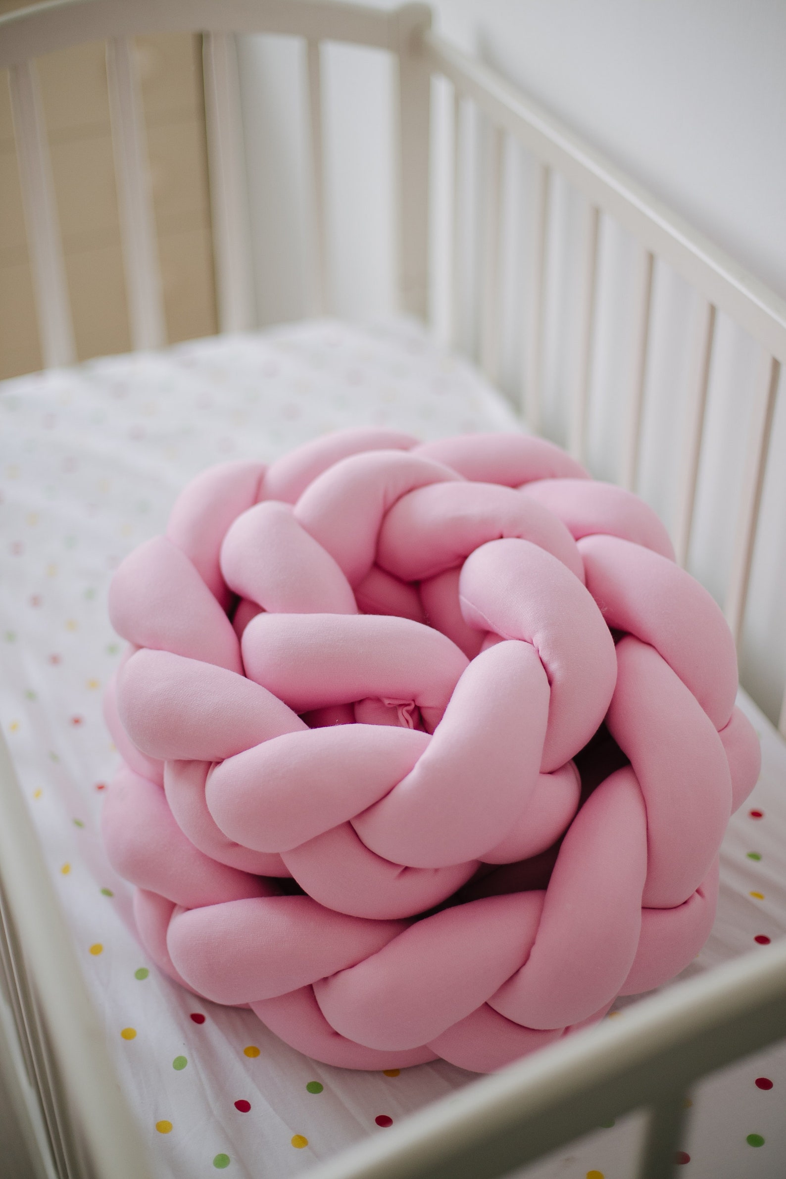 Braid crib bumper Braided cot bumper cappuccino neutral Etsy