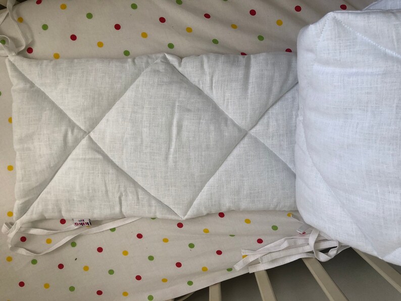 Crib Bumper Pads Baby Cot Bumper Organic Safe Bumper Linen Etsy