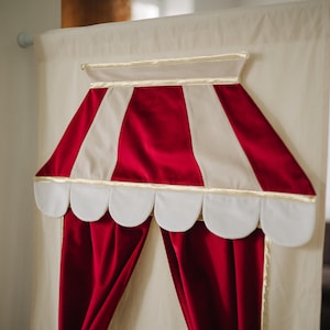 Puppet Theatre stage Doorway Play Puppet show Christmas gift for kids for girls Pretend play Canvas Playhouse Toddler Activity Montessory