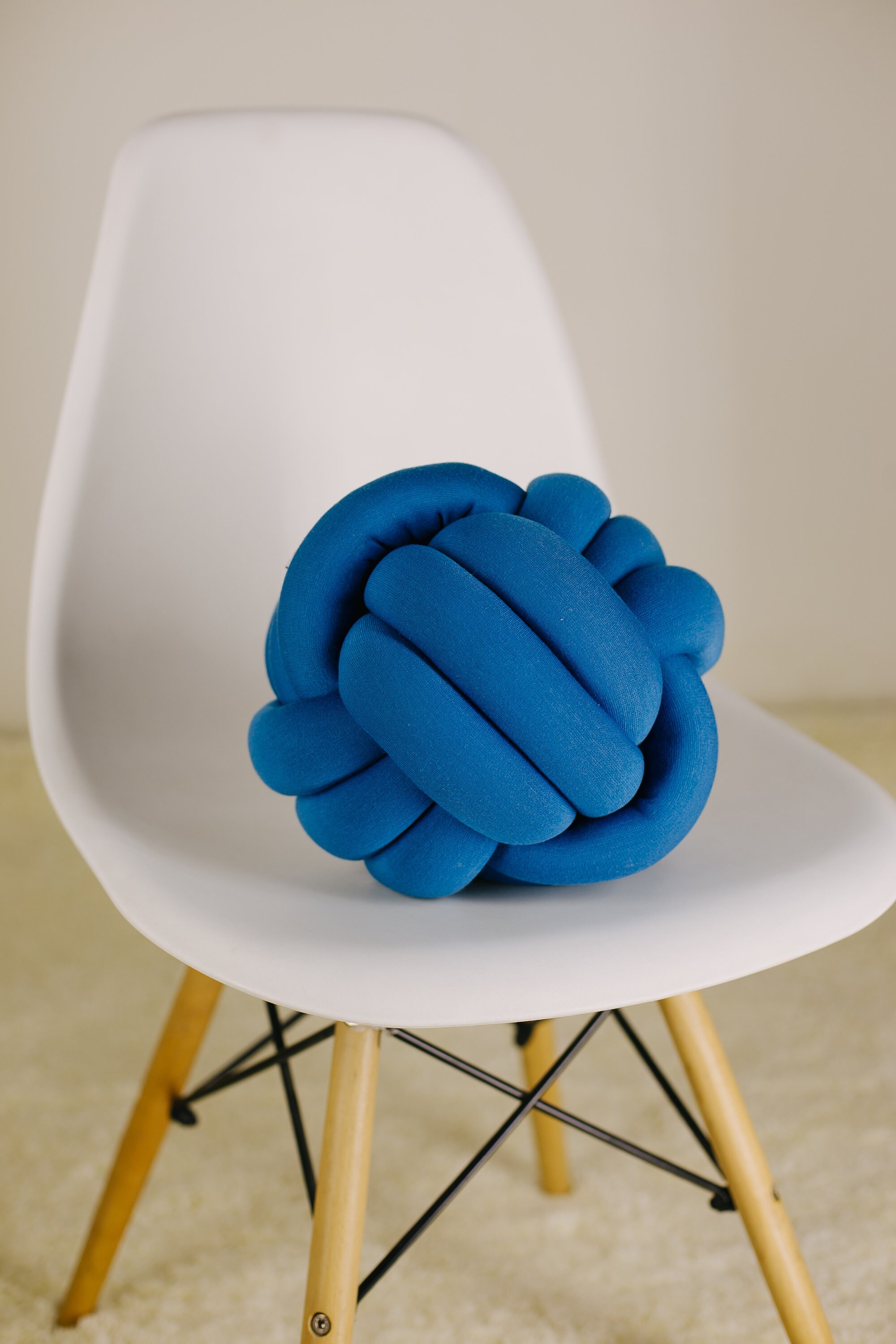 Knot cushion blue knot pillow decorative pillow modern Etsy