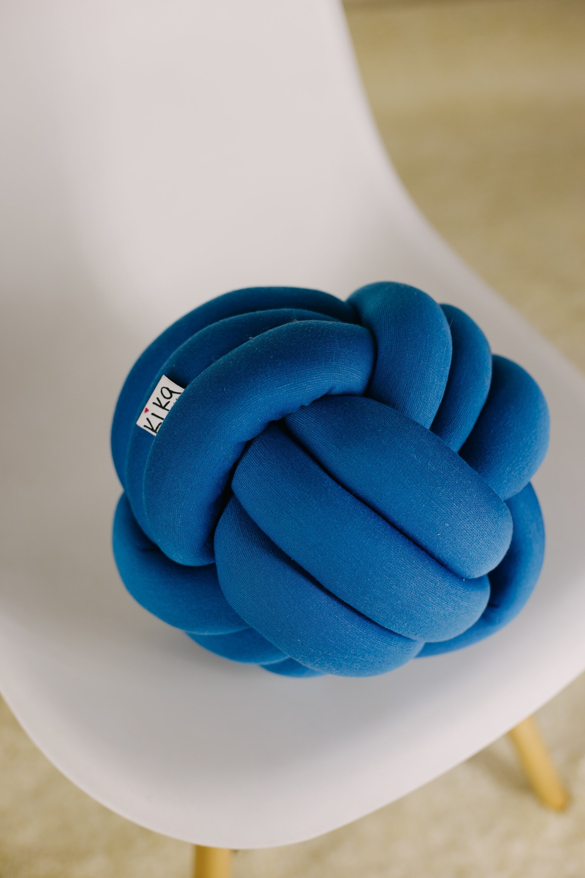 Knot cushion blue knot pillow decorative pillow modern Etsy