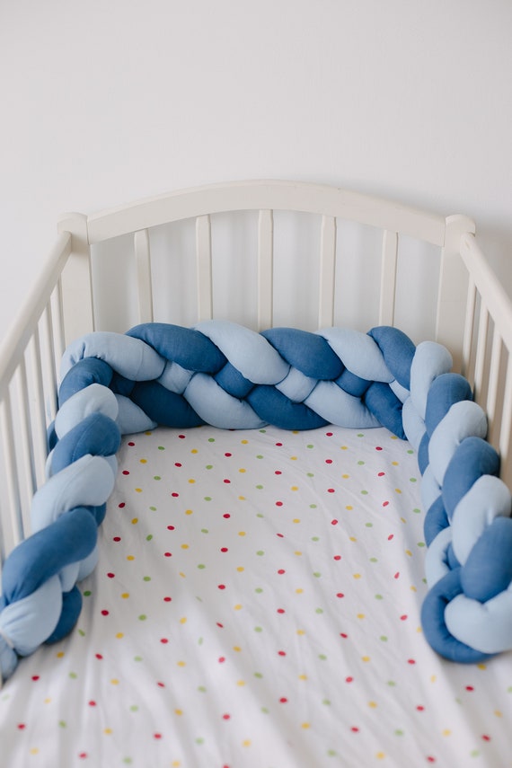 LINEN braided bumper DOUBLE braided cot bumper cradle bumper Etsy