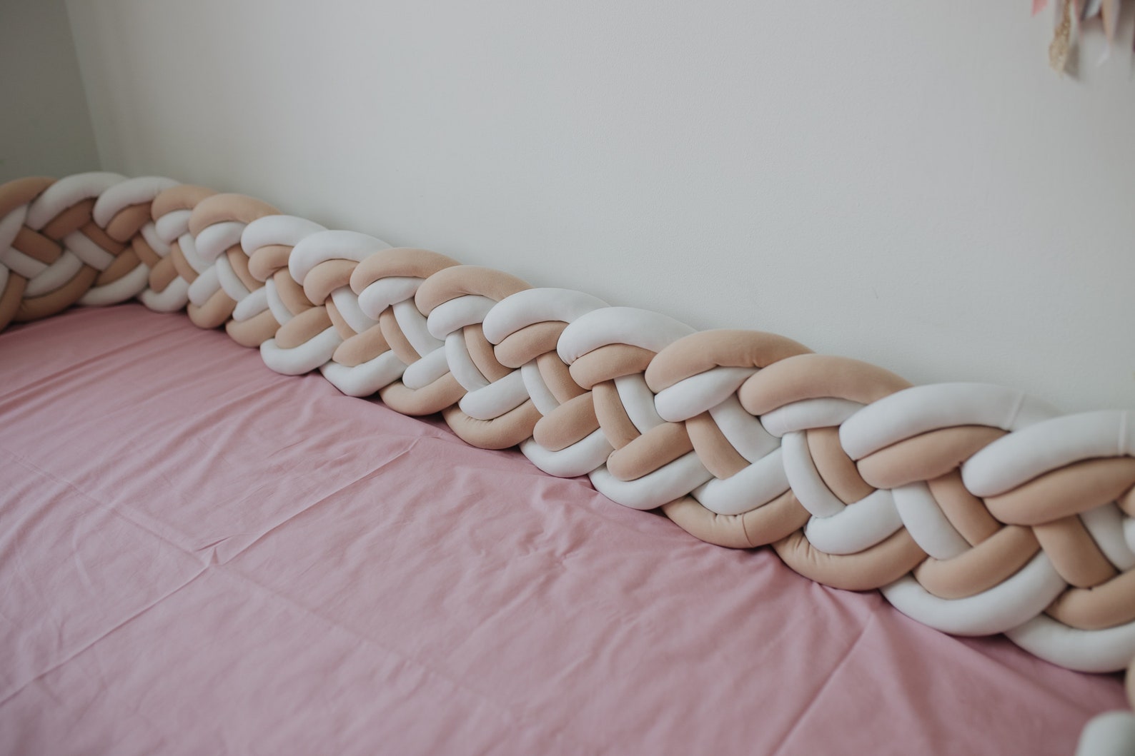 Braided crib bumper pillows for Montessori bed bumper pad for Etsy