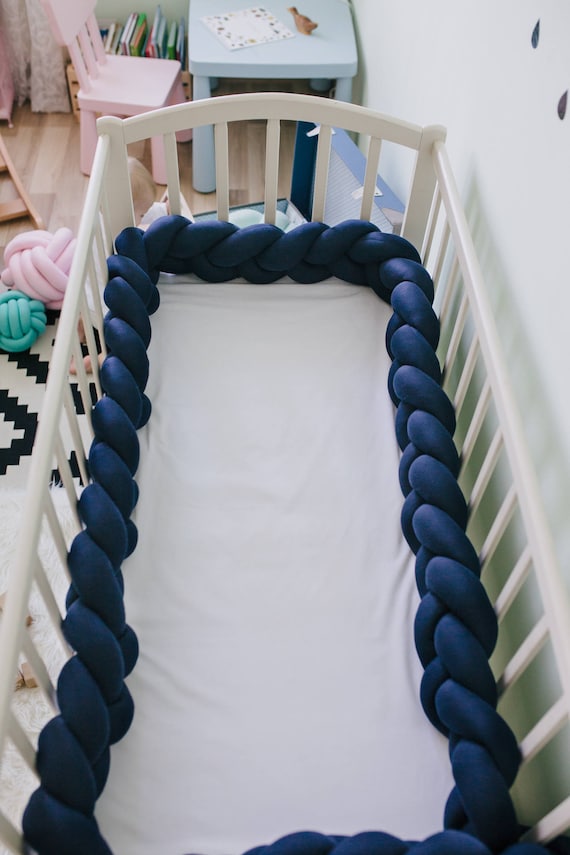 navy blue crib bumper