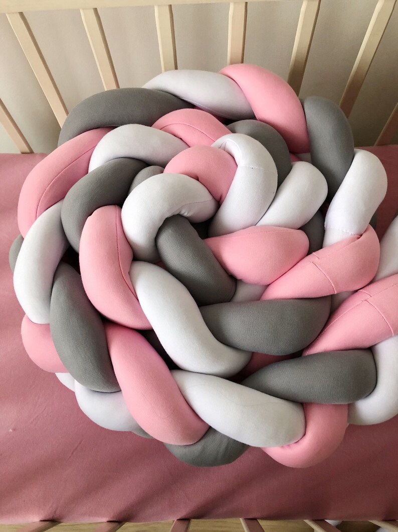 Braided Crib Bumper mixed Knot Pillow pad Bolster Pillow Crib Etsy