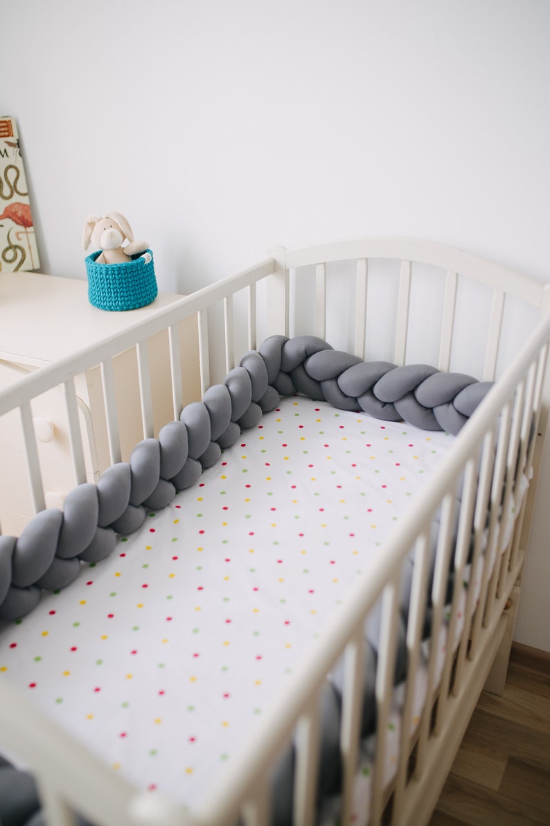 Braided Crib Bumper white Knot Pillow Bolster Pillow Etsy
