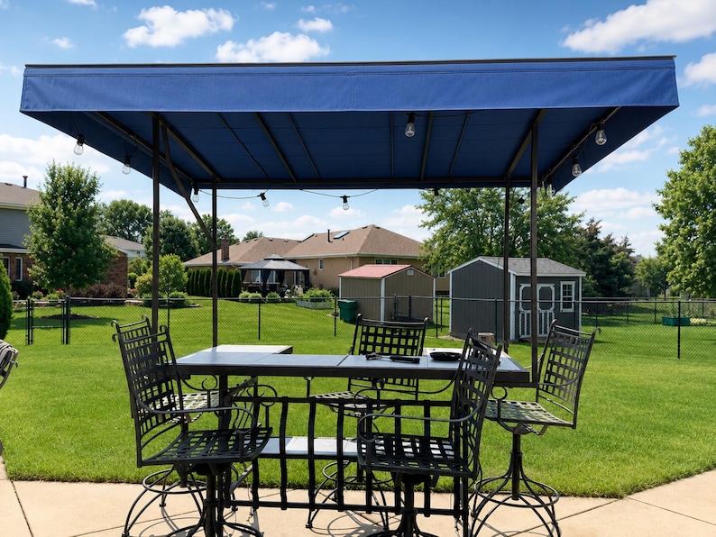 Tela de repuesto para toldo a medida para cubierta de patio, parasol, terraza, balcón, protección UV, tela acrílica. imagen 4