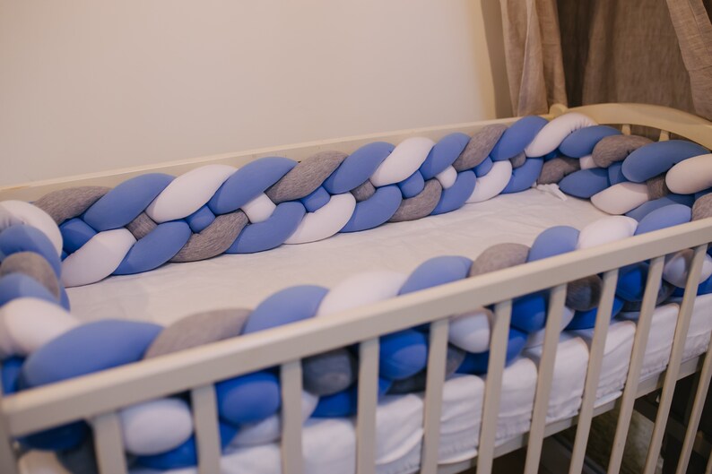 DOUBLE Braided Beige Crib Bumper Knot Cushion Knot Pillow Etsy