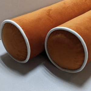 Extra long bolster pillows with Piping Long velvet bolster Bolster pillow cover with insert Custom sizes