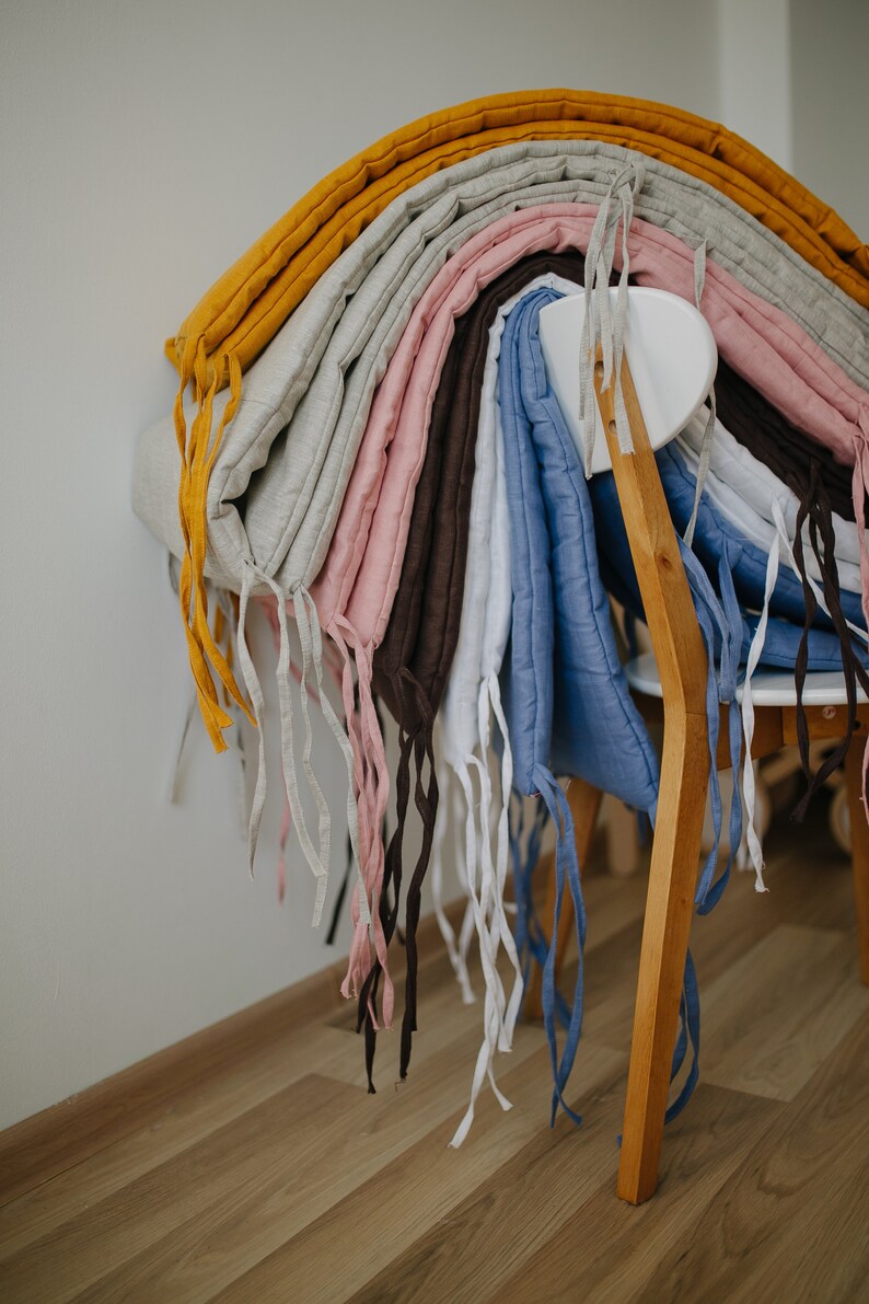 Organic cot bumper crib bumper pads safe bumper linen bedding Etsy