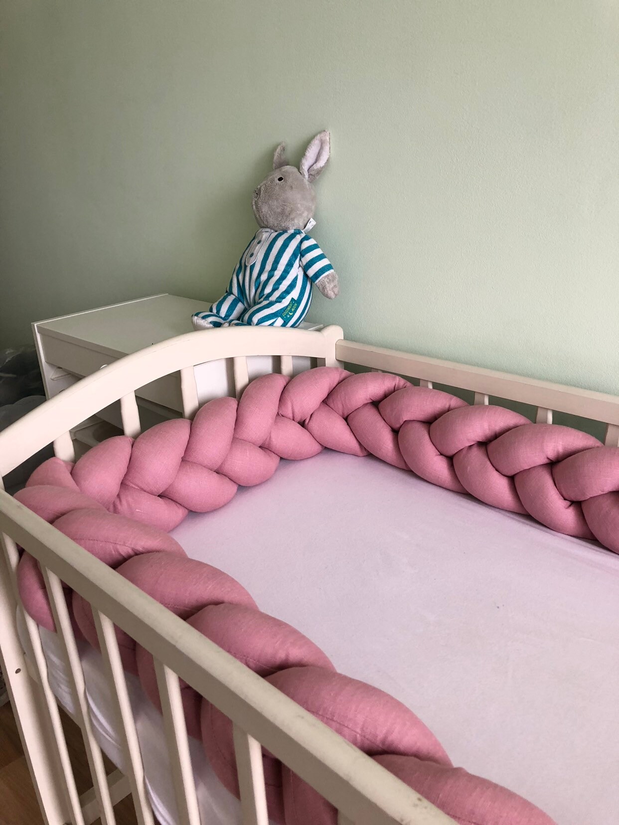 Braid crib bumper baby cot bumper nursery decor pillow cradle Etsy