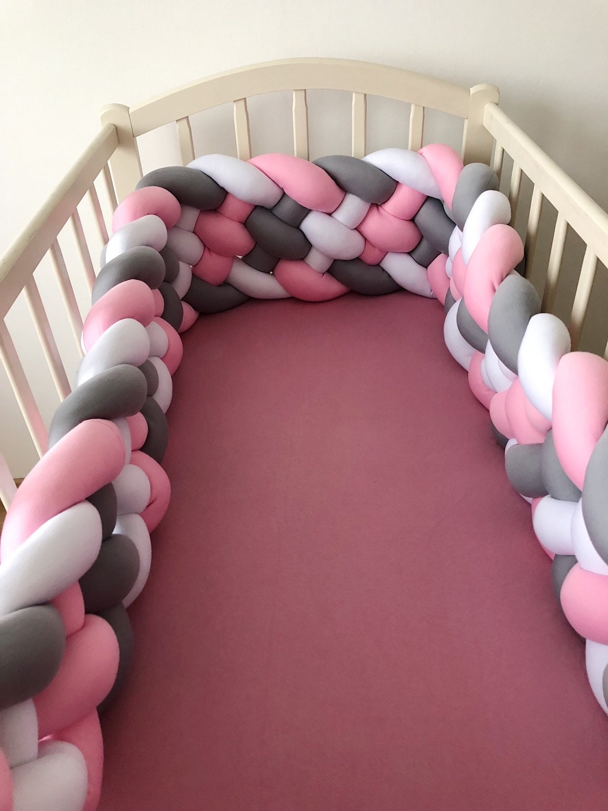 Braided Crib Bumper mixed Knot Pillow pad Bolster Pillow Crib Etsy