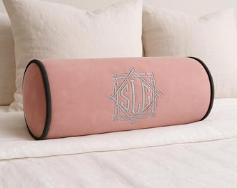 Personalized Bolster Luxury Velvet Pillow Monogrammed Throw Pillow