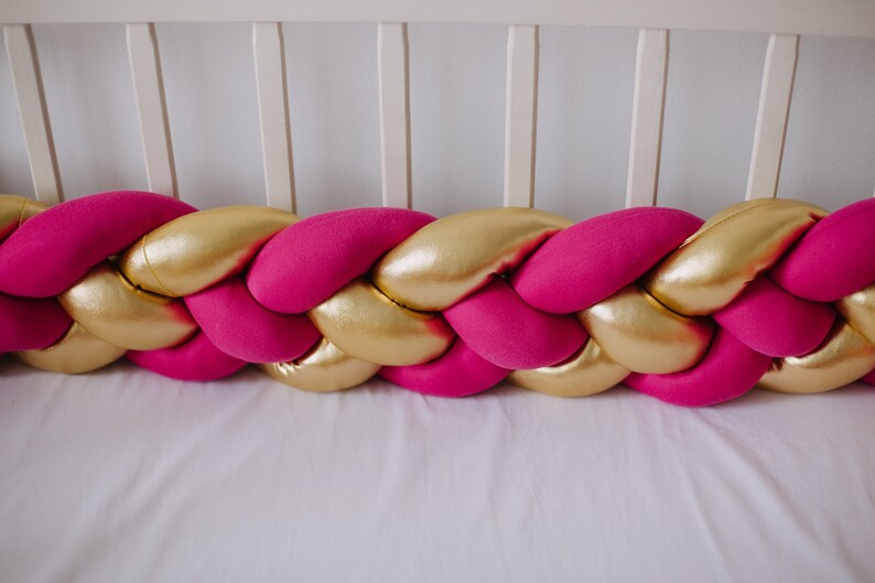 DOUBLE Braided Crib Bumper gold Knot Cushion Knot Pillow Cot Etsy