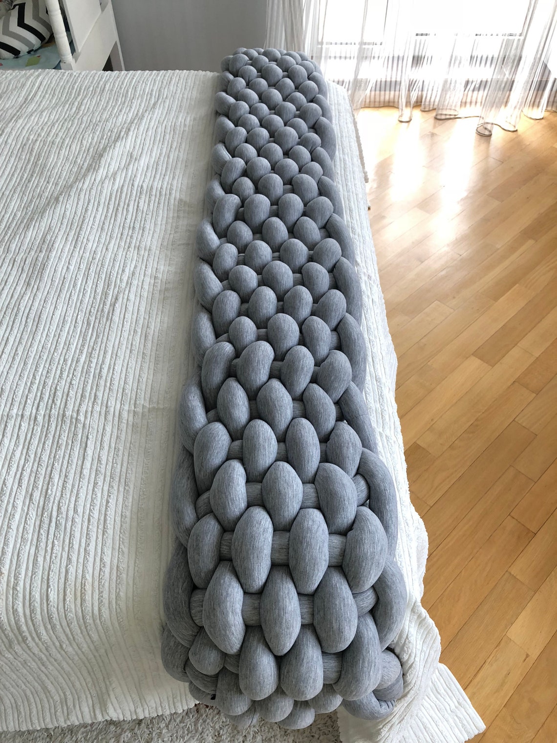 Braided Bed throw runner King knotted scarf blanket Bed bench Etsy