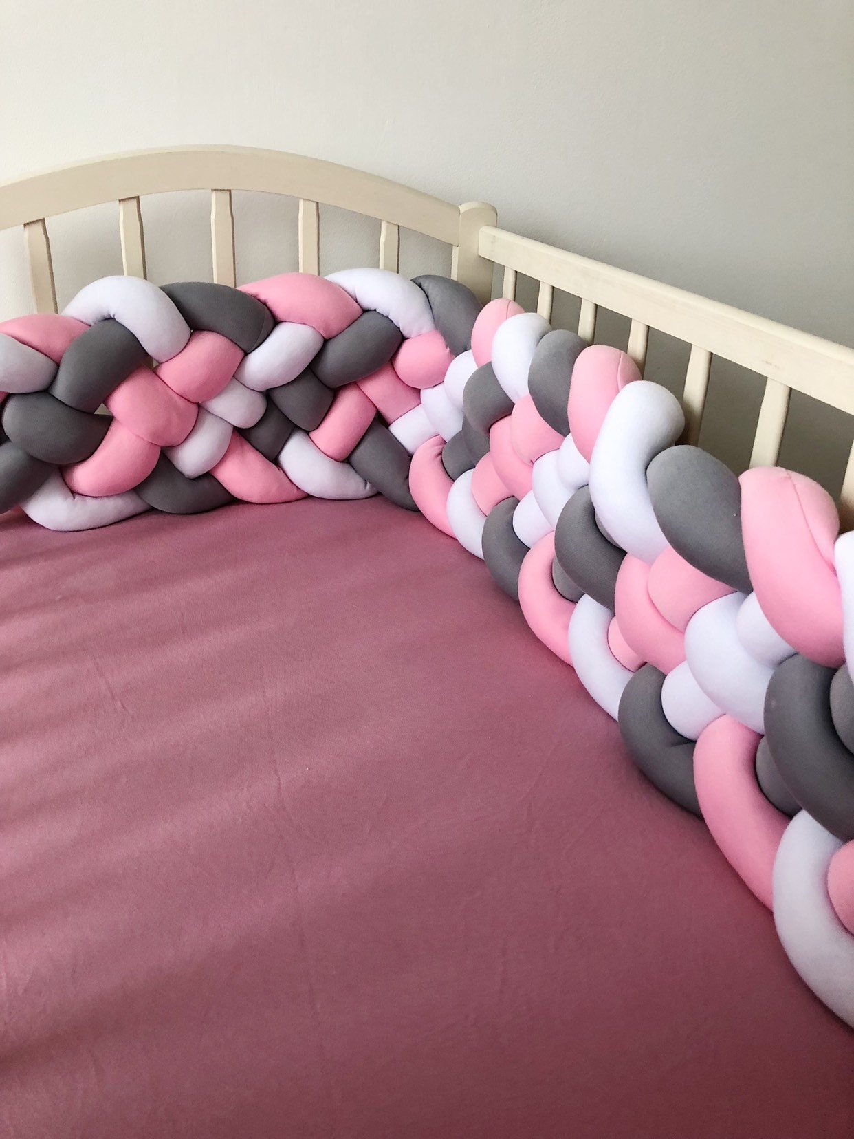 Braided Crib Bumper mixed Knot Pillow pad Bolster Pillow Crib Etsy