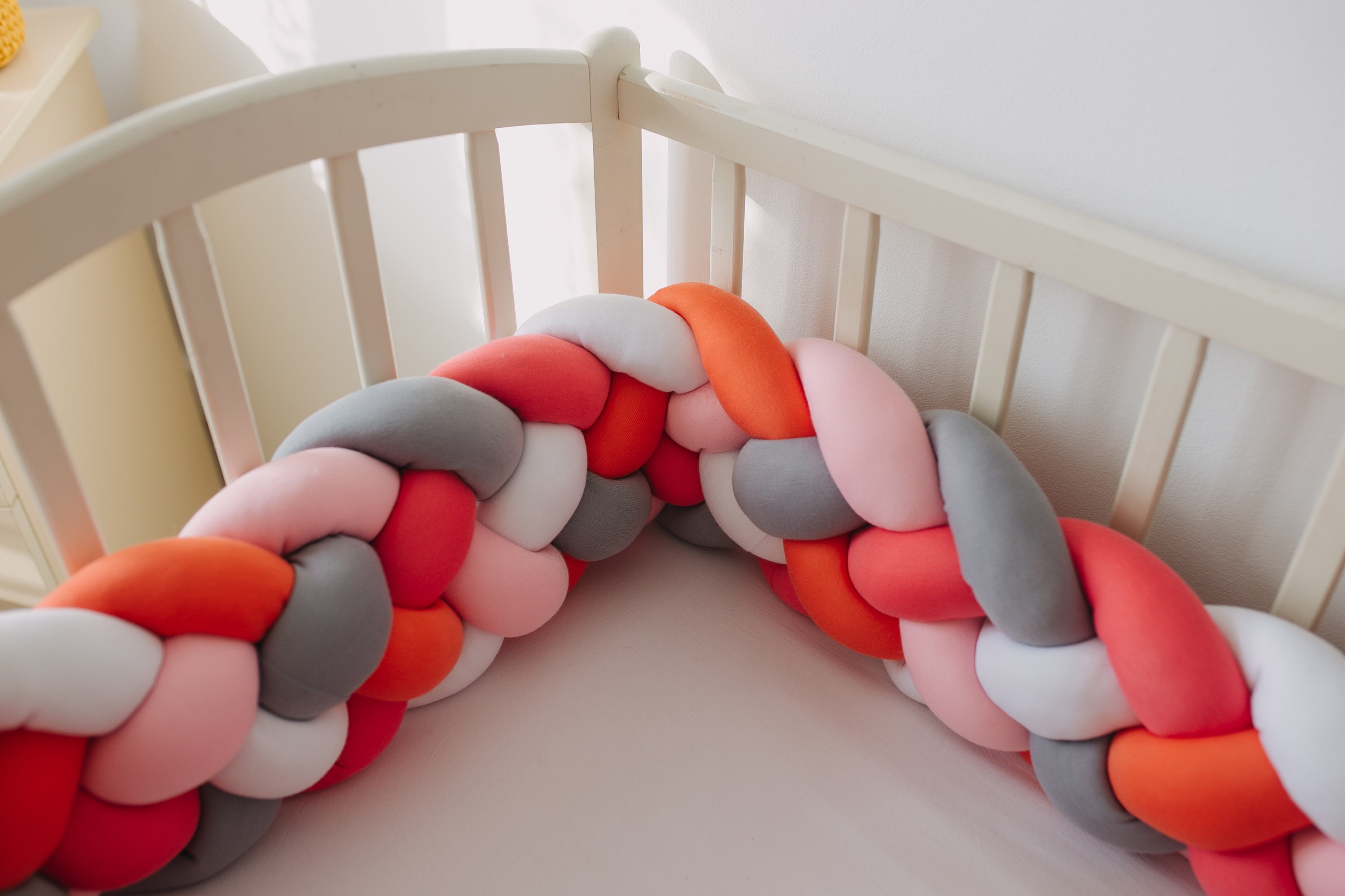 Triple Braided Crib Bumper mixed Knot Cushion Knot Pillow Etsy
