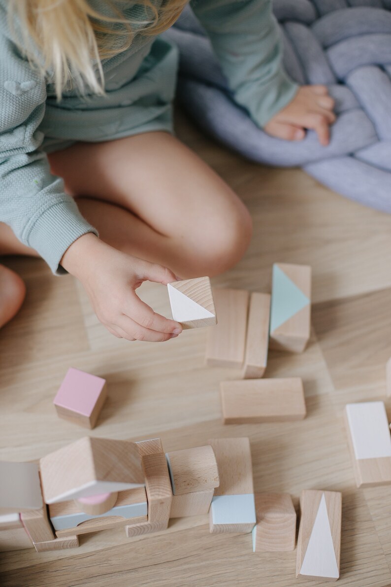 BUILDING BLOCKS SET Montessori toy Waldorf toy Wooden toy baby blocks building blocks wooden rainbow