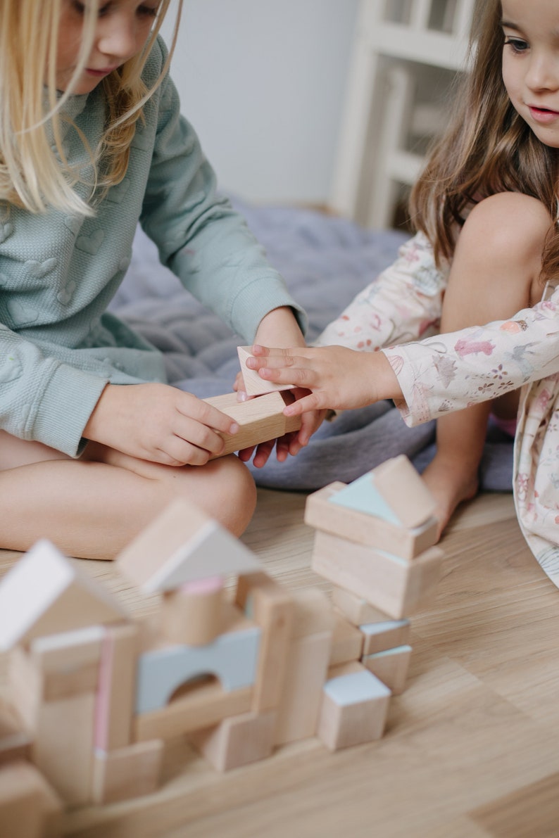 BUILDING BLOCKS SET Montessori toy Waldorf toy Wooden toy baby blocks building blocks wooden rainbow