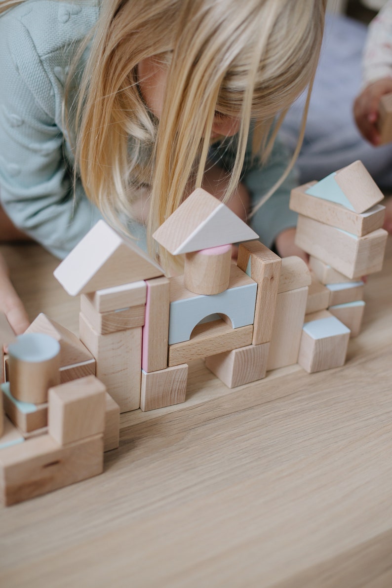 BUILDING BLOCKS SET Montessori toy Waldorf toy Wooden toy baby blocks building blocks wooden rainbow
