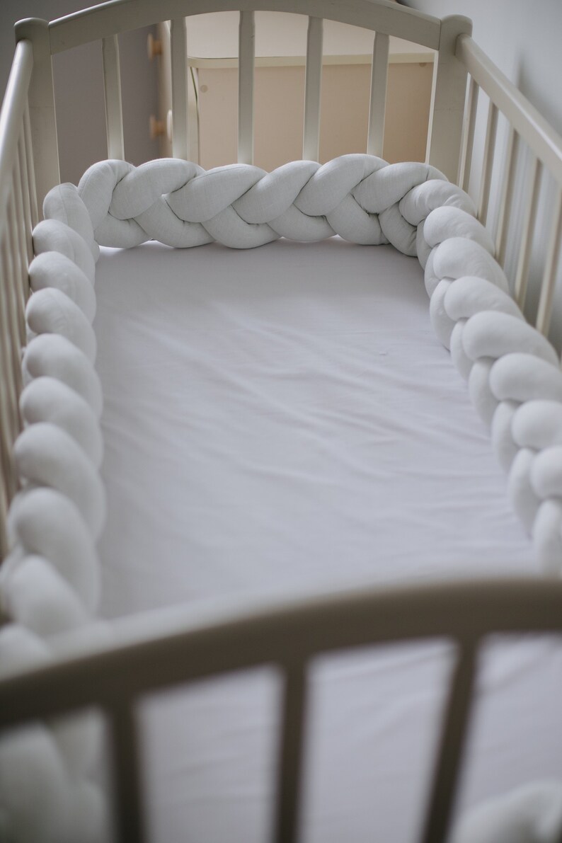 Home Kitchen White Baby Crib Bumper Pad Nursery Furniture Cribs