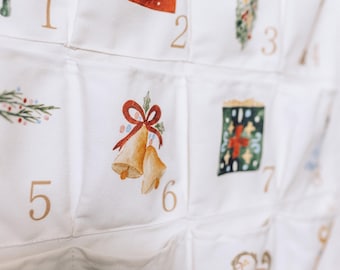 Nutcracker advent calendar fabric with pockets for kids personalised