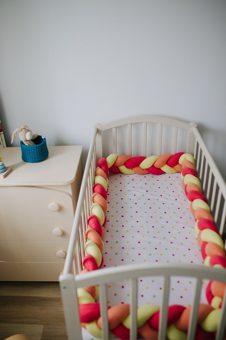 Braided Crib Bumper Braided Cot Bumper Knot Pillow Bolster Etsy