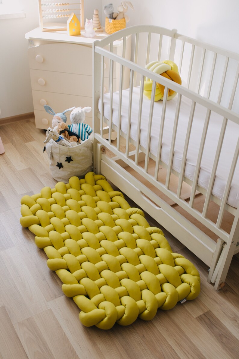 Baby play mat girl Nursery rug Mustard activity mat for baby Etsy