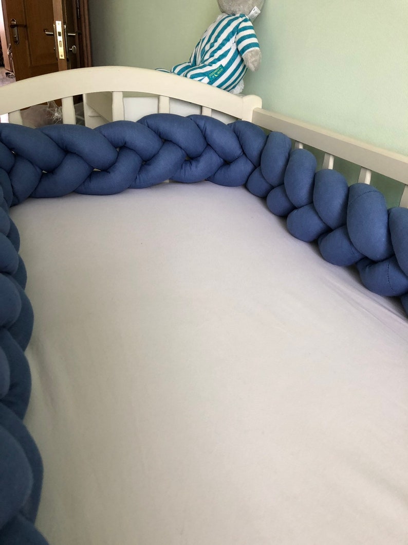 Braid Crib Bumper Baby Cot Bumper Nursery Decor Pillow Cradle Etsy